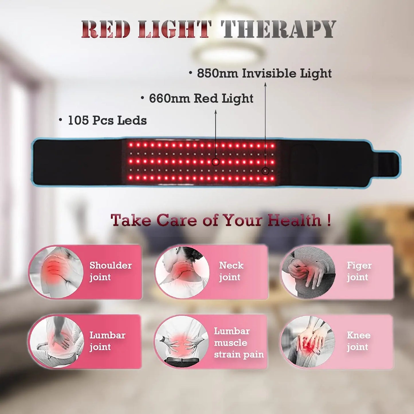 Red ＆Infrared LED Light Therapy Slimming Machine Waist Heat Pad Full Body